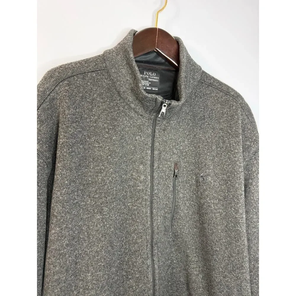 Polo Ralph Lauren Performance Fleece Mockneck Jacket Full Zip Grey Men's 4XB